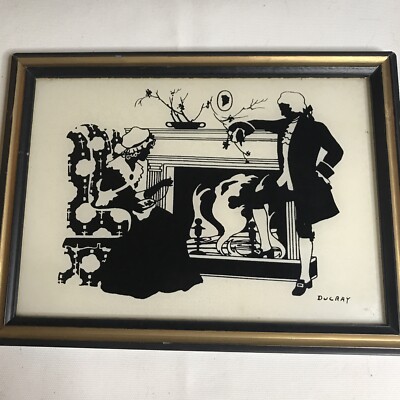 VTG Ducray Silhouette On Glass Great Condition With Minor Frame Nicks See Photos