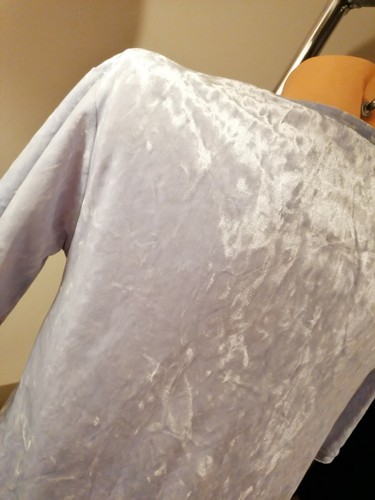 Long T-Shirt dress, light blue size UK 6 loose fit soft crushed velvet, New Look - Picture 6 of 7