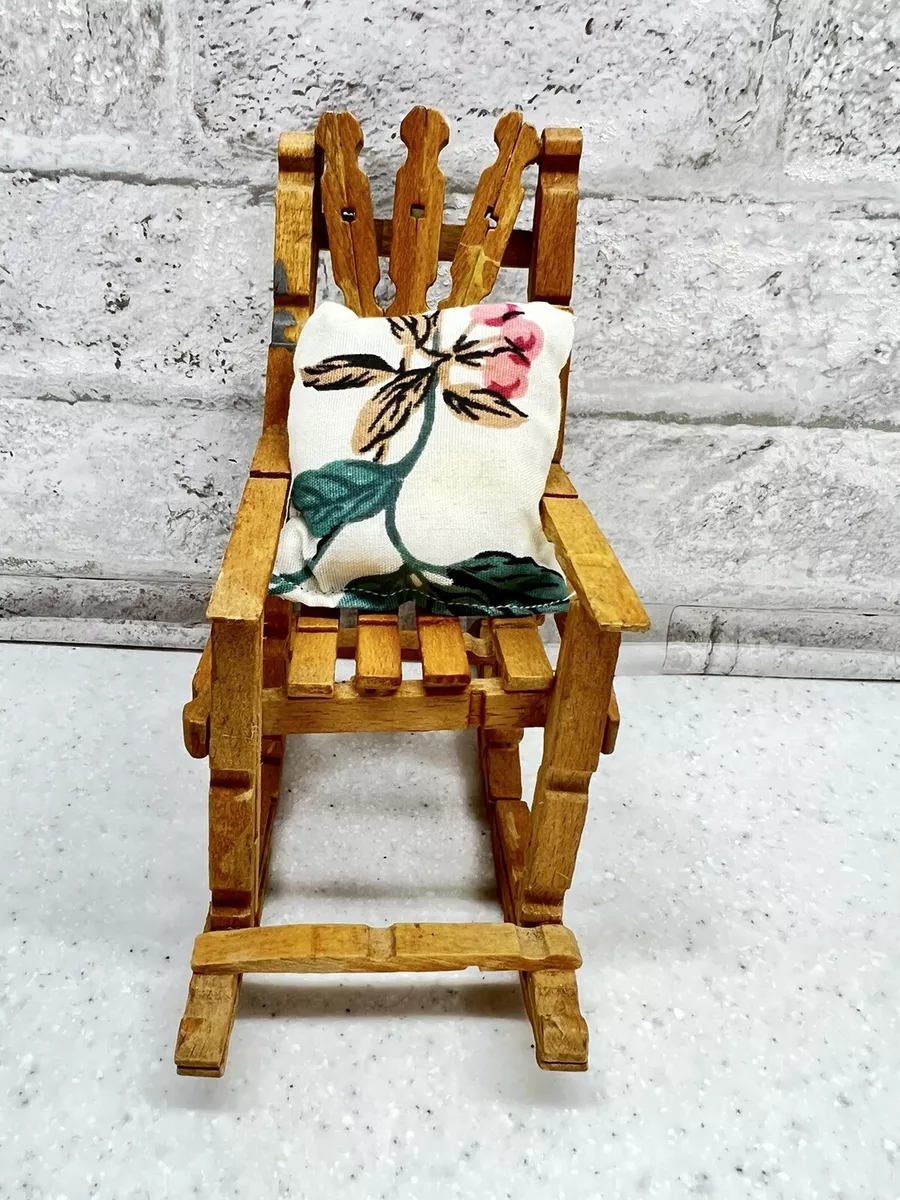 Wooden dollhouse large rocking chair Made From Wooden Clothespins