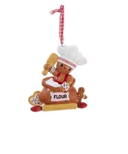 Kurt Adler Gingerbread Baker Christmas Ornament With Bag Of Flour 3.5" H5620