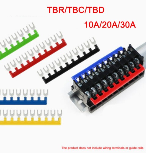 TBR/TBC/TBD-10A/20A/30A Wiring Terminal Block Short-ircuit Connection Strip - Picture 1 of 14