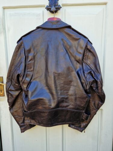 Vintage Aero Leather Motorcycle Jacket Front Quarter Horsehide 42 Black - Picture 16 of 18