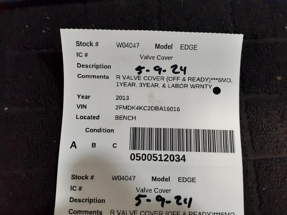 Used Engine Valve Cover fits: 2013 Ford Edge  Grade A Foto 3 de 4