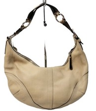 Coach 10721 Crescent Hobo Handbag Biege Tan Leather Adjustable Strap