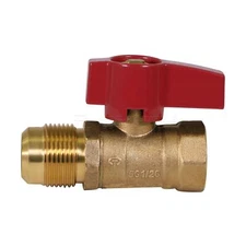 5/8 x1/2 in. -3/8 x1/2 in. Premium Brass Gas Ball Valve Flare x FIP Connections
