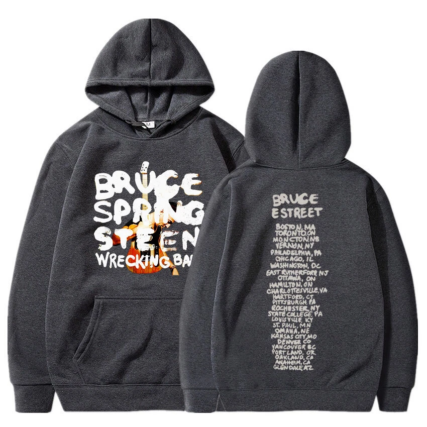 Bruce Springsteen Wrecking Ball Tour Hoodies Casual Vintage Loose Pullover