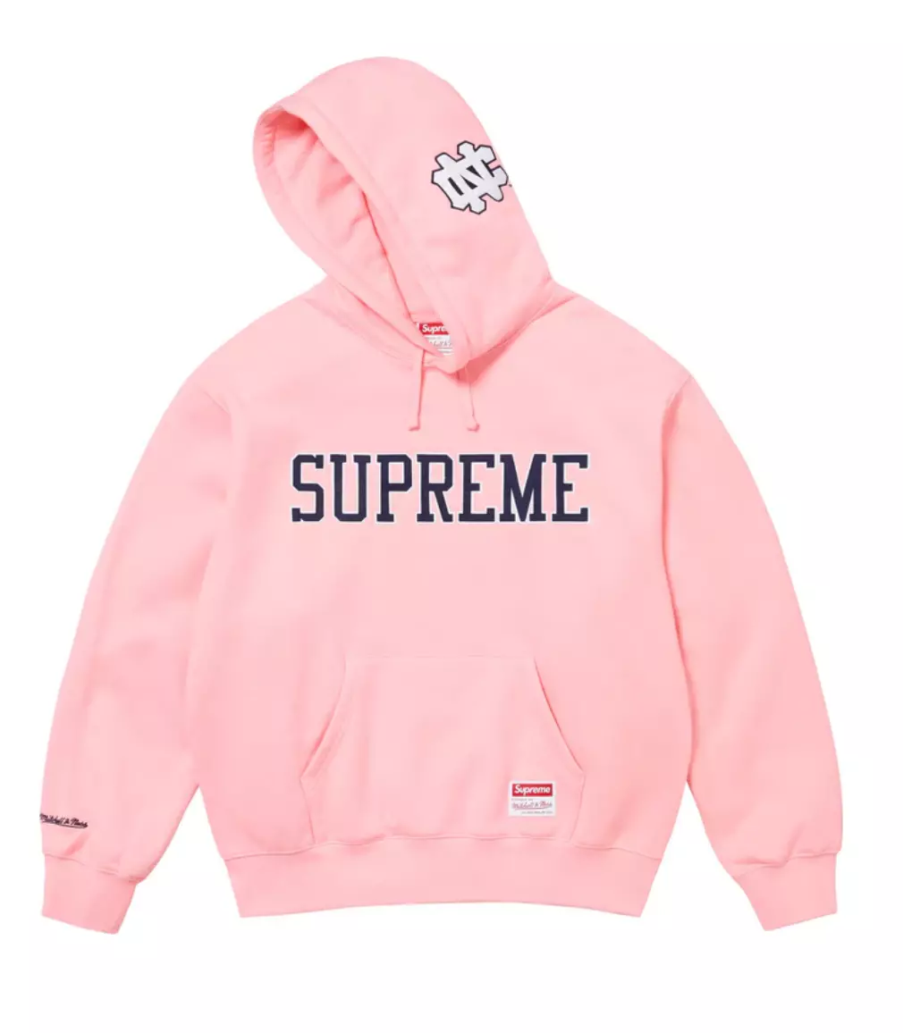 Sweat à capuche rose Supreme Mitchell & Ness NCAA Large