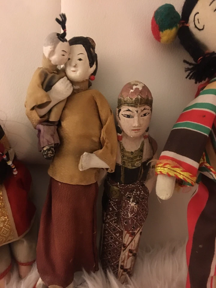 Lote De 6 Muñecas Asiáticas Vintage Cerámica/Composición Muñecas Japonesas! ¡Hallazgos raros!! Foto 3 de 4