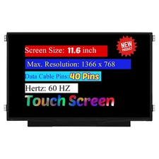 B116XAK01.2 11.6" Laptop LCD LED Touch Screen Display HD 1366x768 40 Pin