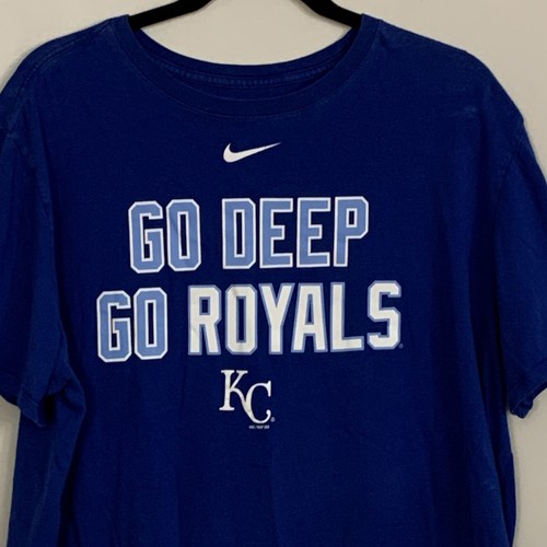 T-shirt XL Nike Center Swoosh Go Deep Go Royals KC Royals uomo blu abbigliamento sportivo F1 - Foto 6 di 7