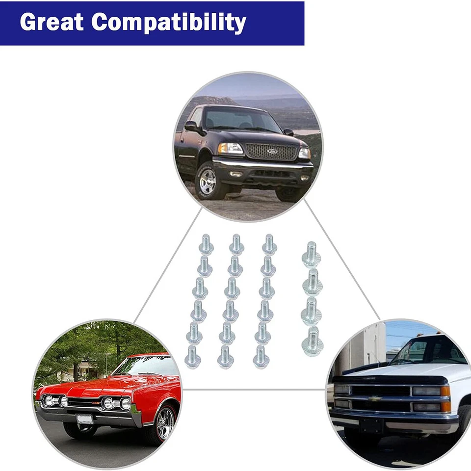 Pernos de cárter de aceite SBC para bloque pequeño Chevy 283 327 350 400 bloque pequeño Ford 260 289 Foto 3 de 4