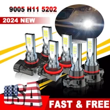 For 2007-13 GMC Sierra 1500 6x 6000K 6LED Headlight + Fog Light Bulbs Combo