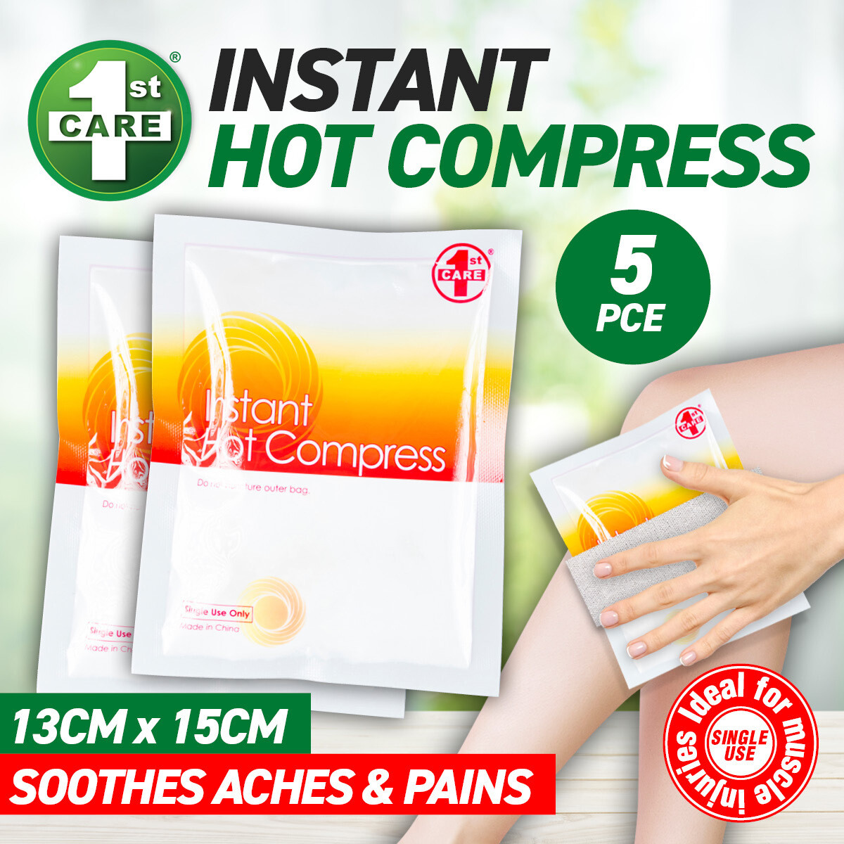 1st Care® 5PK Heat Compress Pack Instant Heat Soothe Aches Pains 13 x 15cm eBay