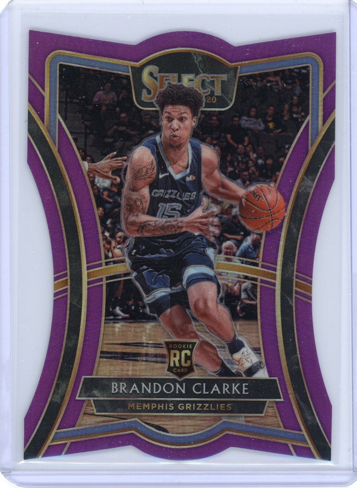 2019-20 Panini Select 104 BRANDON CLARKE Purple Die Cut /99 Grizzlies