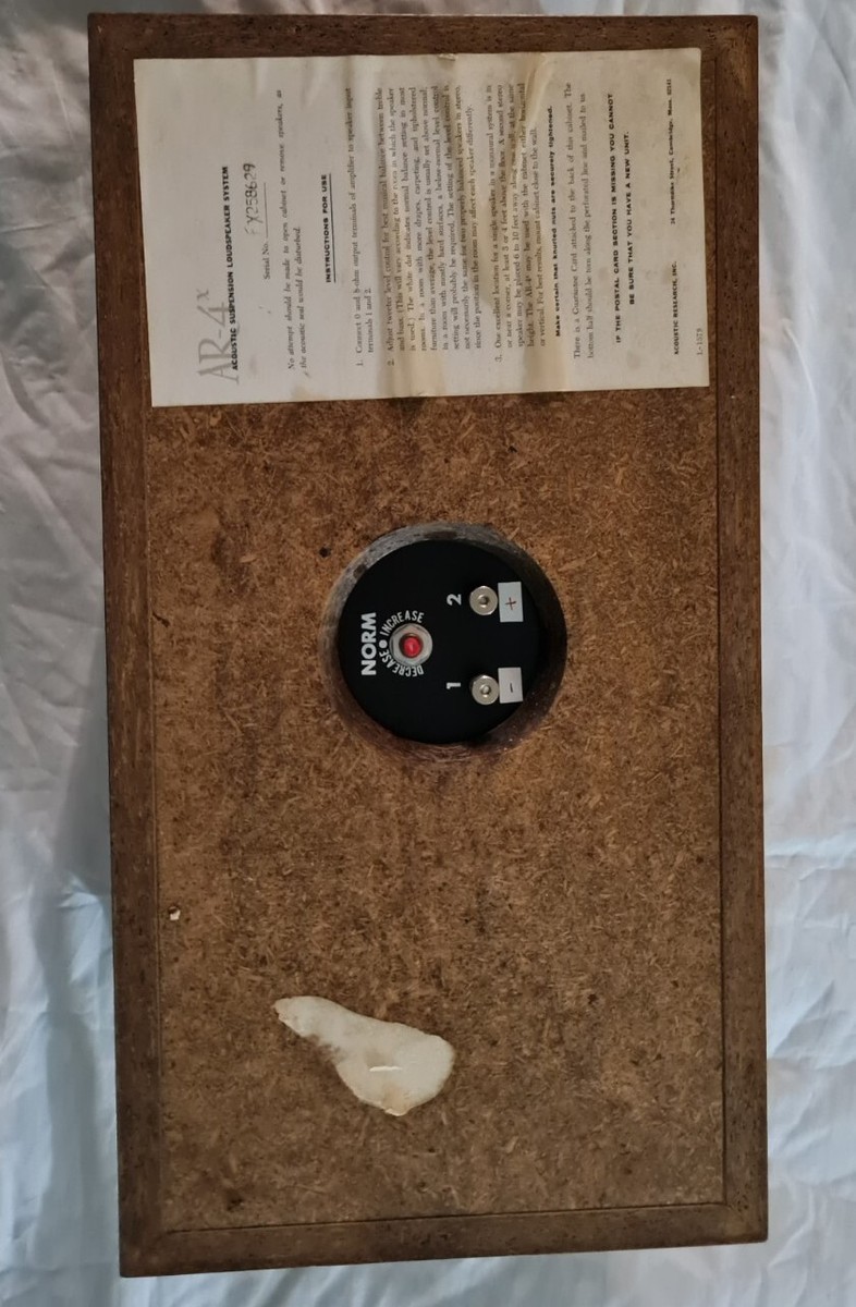 Vintage Acoustic Research AR-4X Speakers Pair Walnut | eBay