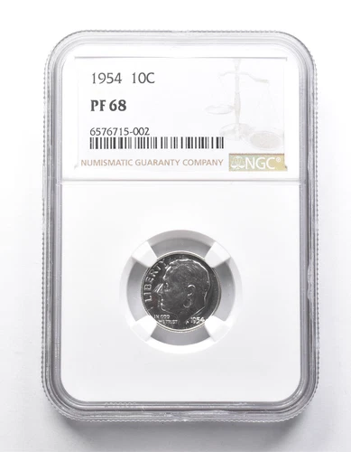 PF68 1954 Roosevelt Dime NGC *9964