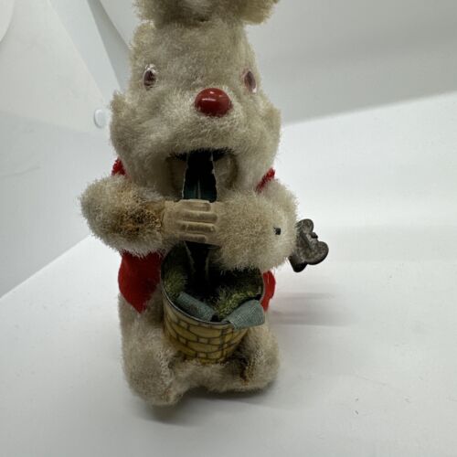Fuji Press Kogyosho Windup Happy Munching Bunny Japan 1950s Working Antique - Picture 9 of 9