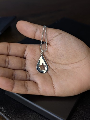 Conan Gray Inspired Silver 925 Teardrop Found Heaven Star Pendant and Ball Chain - Picture 8 of 10