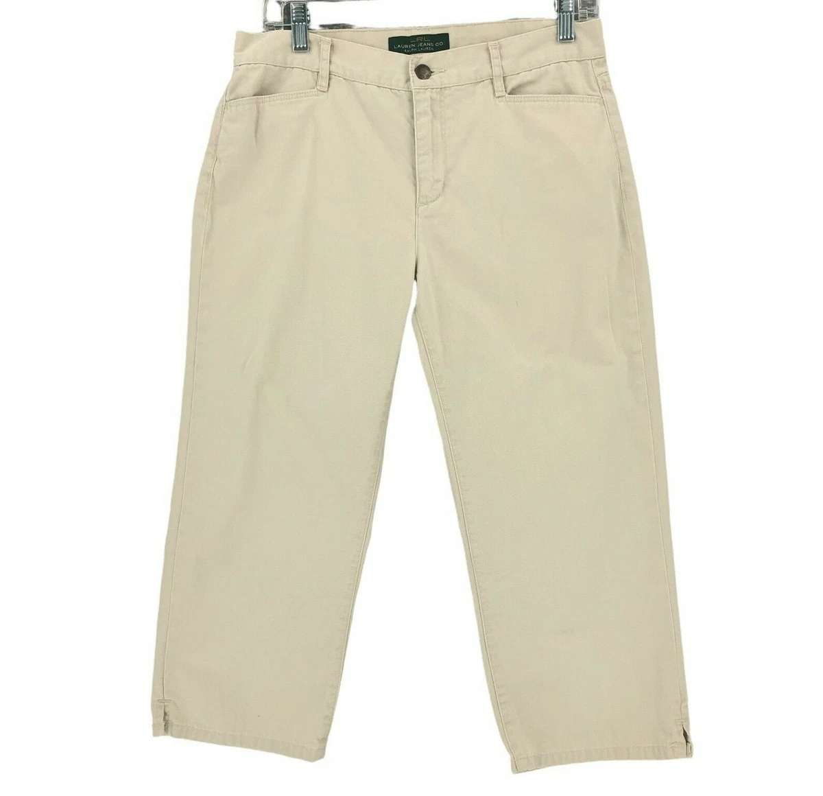 LRL Ralph Lauren Pants Womens 6 Beige Khakis Capri Skimmer Casual