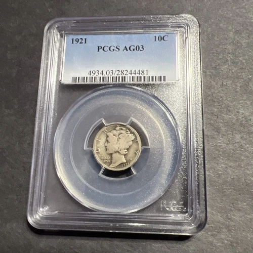 1921 PCGS AG03 Mercury Dime Key Date!