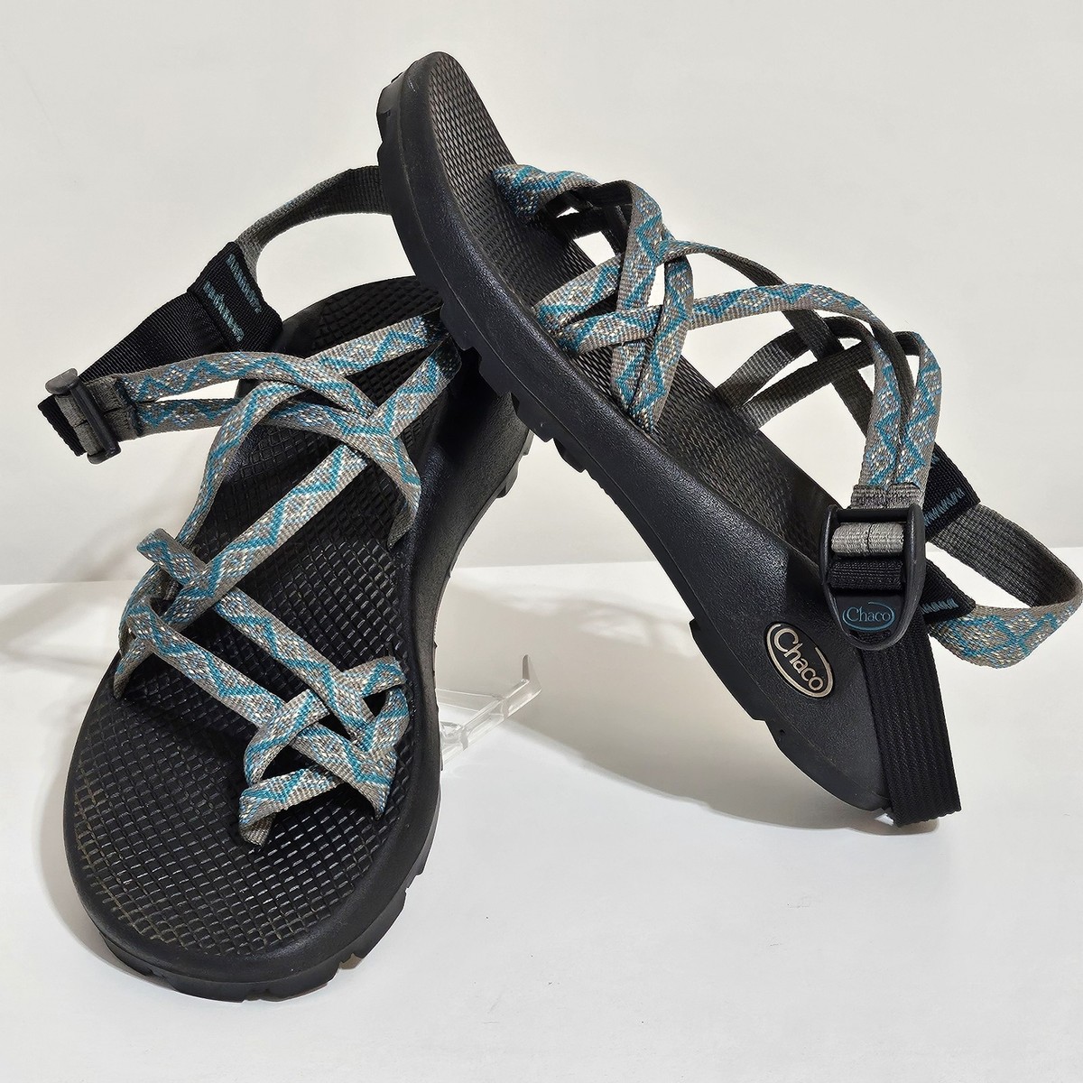 Men\'s Chaco Teal and Gray Sandals Size 9. Chaco Z/Cloud 2 Adjustable Strap Cushioned Sandal Men  main image 2