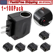 110V-240V AC Plug To 12V DC Car Cigarette Lighter Converter Socket Adapter Lot