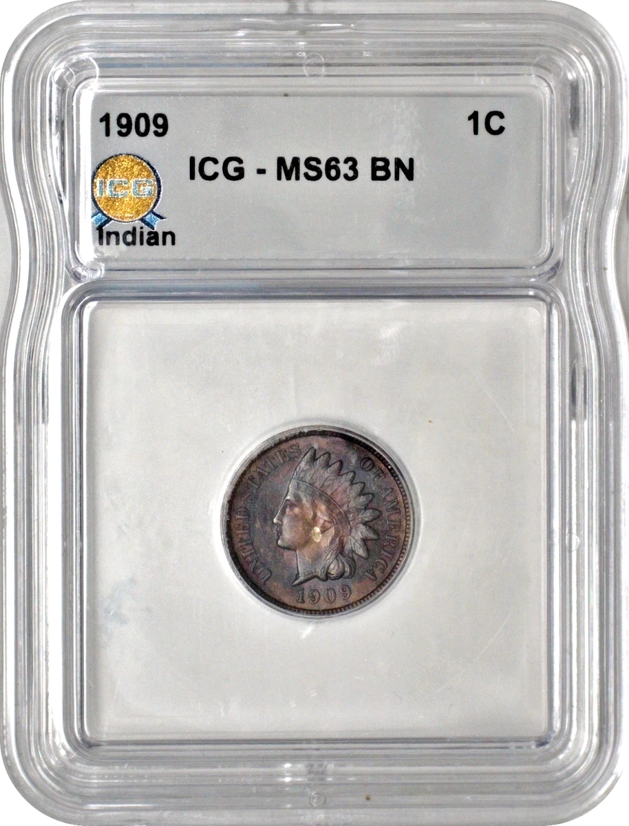 希少！ 肉の万世 トランプ MS 63 Graded 1909 Year Indian Head Small Cents (1859-1909) for