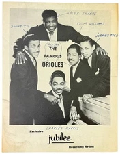 Orioles Jubilee Records / Broadsheet The Famous Orioles Doo-wop R&B ca. 1952