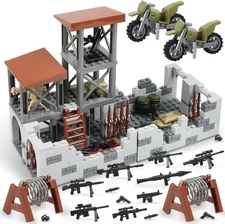 Finger Rock Military Base Building Block Set, WW2 Army Mini War Accessories K...