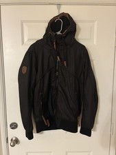 Naketano Jacket Womens Large Gray Brave New World Bomber Lined Coat