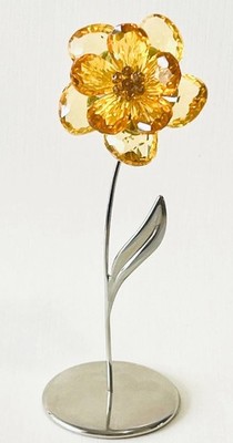 Swarovski Crystal Paradise Dambula Exotic Flower Figurine Light Topaz Retired
