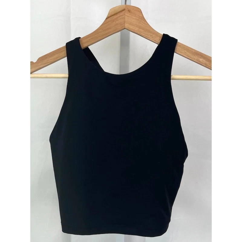 athleta longline crop padded shelf bra racerback tank-top