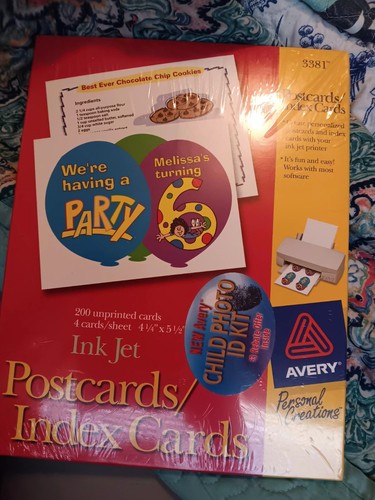 Avery Postcards/Index Cards Ink Jet #3381, 200 Unprinted Cards - Picture 2 of 6