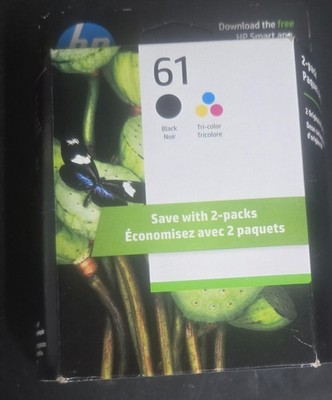 Genuine HP 61 Black Tri-Color Ink Cartridges CR259FN, Pick Your Exp. Date
