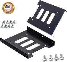 SSD HDD Holder 2.5 to 3.5 Mounting Bracket Hard Drive Adapter 2 Pack  Black   
