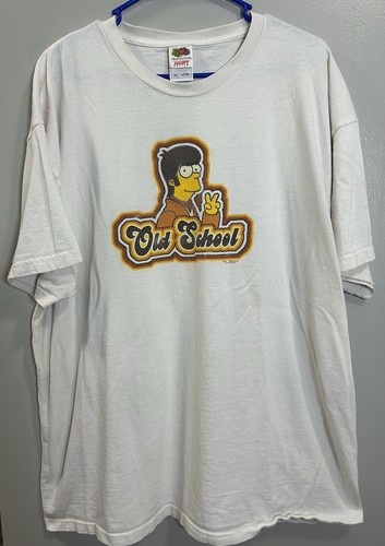 Vintage 2003 The Simpsons Homer Simpson Old School Graphic T-Shirt Mens Size 2XL