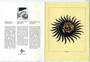 Swissair Economy Class Menu Switzerland to North America Hostelry the Sun Cover