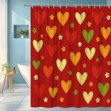 Colorful Heart Shower Curtain for Cheerful Bathroom Decor