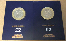 Britannia £2 coins 2015- 2016 in protective display cards coins from circulation