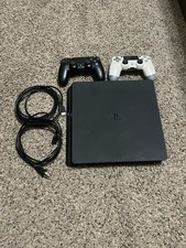 Sony PlayStation 4 Slim Original Black, 500GB with 2 Controllers and Cables
