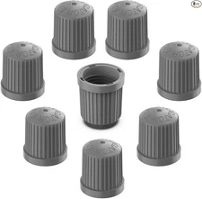 TPMS Tire Valve Caps (8-Pack) Secure Air Pressure Gray Valve Stem Caps
