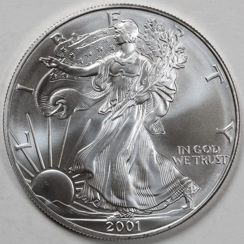 2001 American Silver Eagle (BU) - AUTHENTIC - In a Capsule to Protect It!