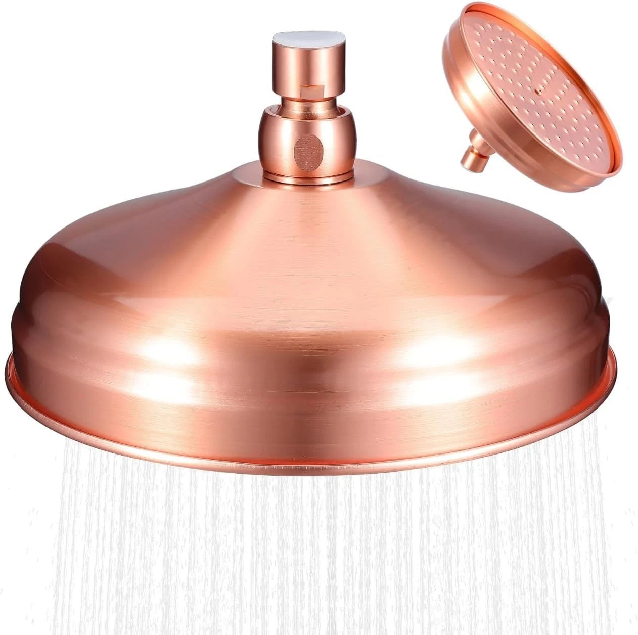 Copper Shower Head 7.87" Vintage Rainfall Fixed Shower Sprinkler High Pressure