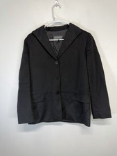 Lafayette 148 New York Black 100 Cashmere Single Breasted Blazer Jacket Sz 6