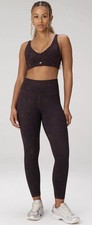 Fabletics HeatherFlex Ruched Bra L Distressed Snake Black Oxblood NWT