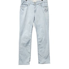 Levi's Classic Straight Jeans Women 14 Light Blue Stretch Denim Wardrobe Staple