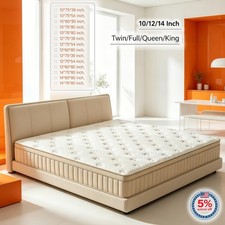 12" 14" Gel Memory Foam Mattress Hybrid Spring Twin Full Queen King Bed In A Box