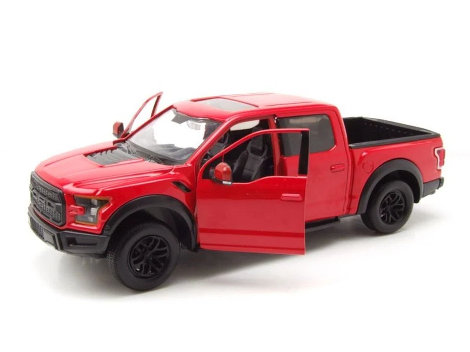 Ford F-150 Raptor Pick Up 2017 Rosso Modellino Auto 1:27 MotorMax - Immagine 4 di 4