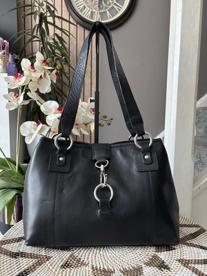 Tommy & Kate Umhängetasche Handtasche Beuteltasche schwarz weiches Leder