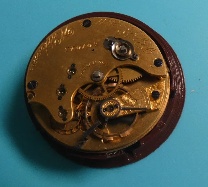 Waltham 10S 15J M1874  P.S. Bartlett c1875 KW KS Pocket Watch Movement Running - Image 2 of 2